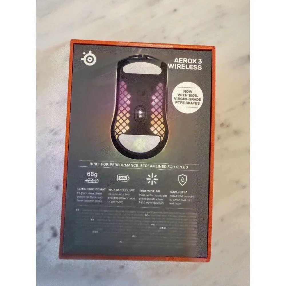 NWB SteelSeries Aerox 3 Ultra Lightweight Honeycomb Wireless RBG Optical Gaming
